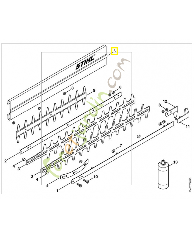 Protège couteau 600mm 4226-790-9200. Pièce de rechange Sithl / Vicking