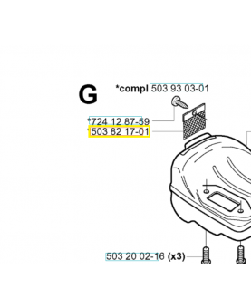 Grille 503821701. Pièce de rechange Husqvarna