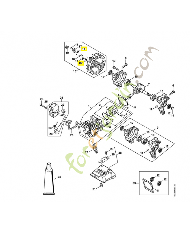 Ressort coudé 0000-998-1100 Stihl. Pièce de rechange stihl