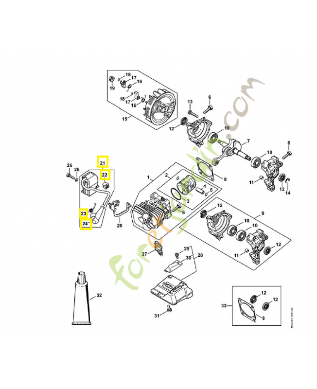 Module d'allumage Stihl réf.1146-400-1303