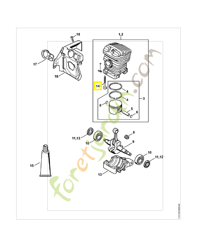 Vis cylindrique is-dg 6x52 9075-478-4735. Pièce de rechange Sithl / Vicking