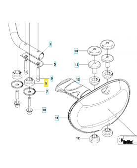 Amortisseur 506686501. Pièce de rechange Husqvarna