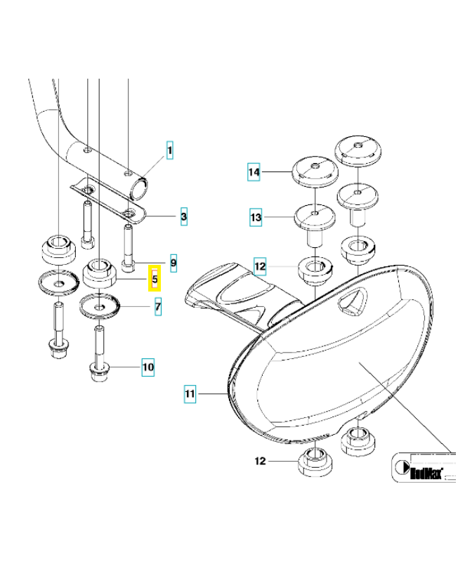Amortisseur 506686501. Pièce de rechange Husqvarna