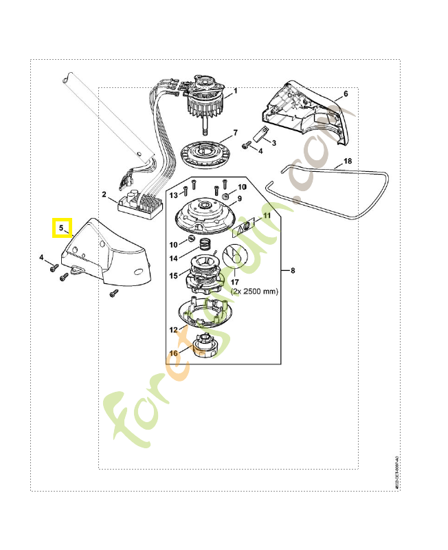Carter moteur droit 4852-602-1202. Pièce de rechange Sithl / Vicking