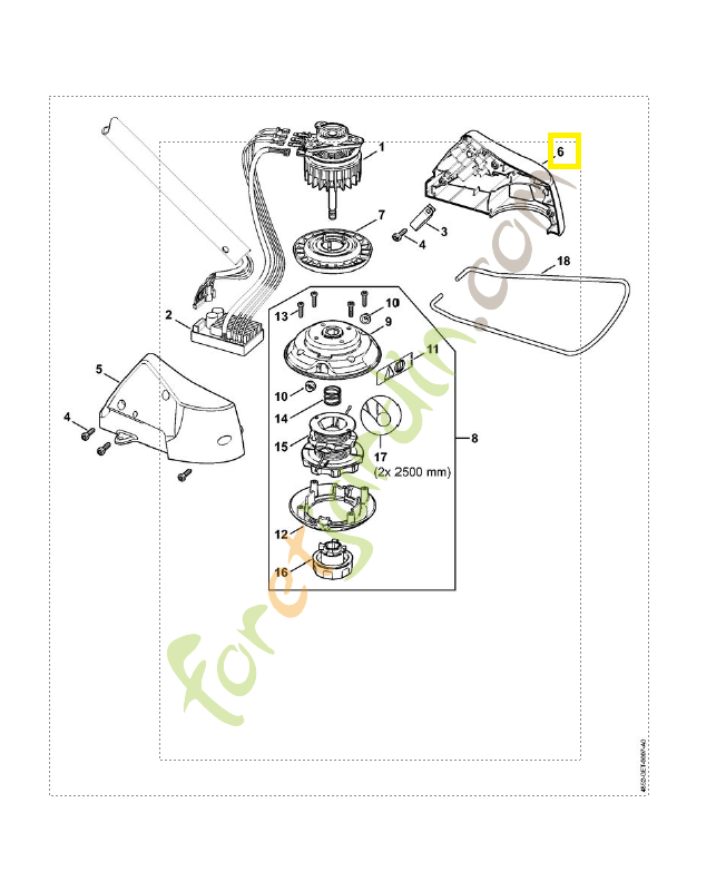 Carter moteur gauche 4852-602-1203. Pièce de rechange Sithl / Vicking