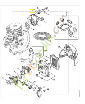 Tringlerie des gaz 4148-182-1500. Pièce de rechange Sithl / Vicking