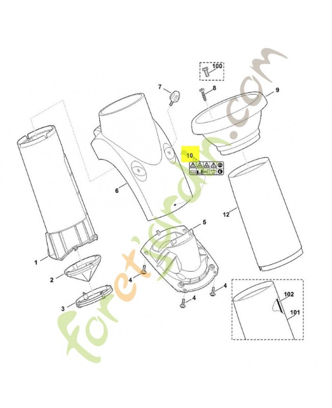 Autocollant avertissement 0000-967-7210