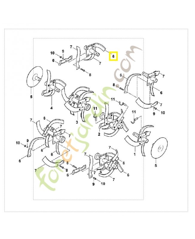 Couteau lab. gauche 6228-710-3100. Pièce de rechange Sithl / Vicking