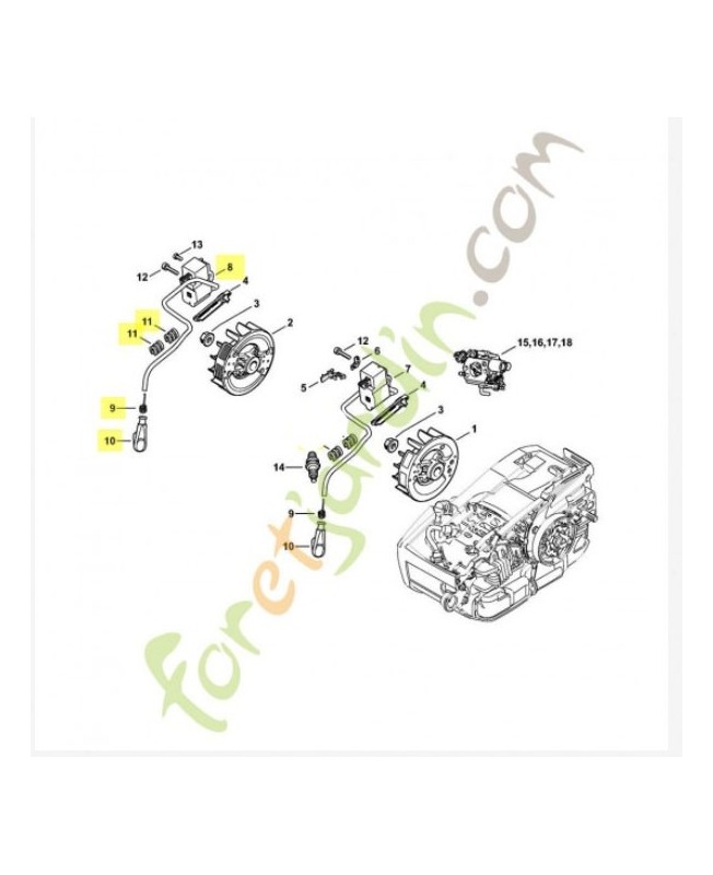Appareil de commande Stihl réf.1145-400-4702