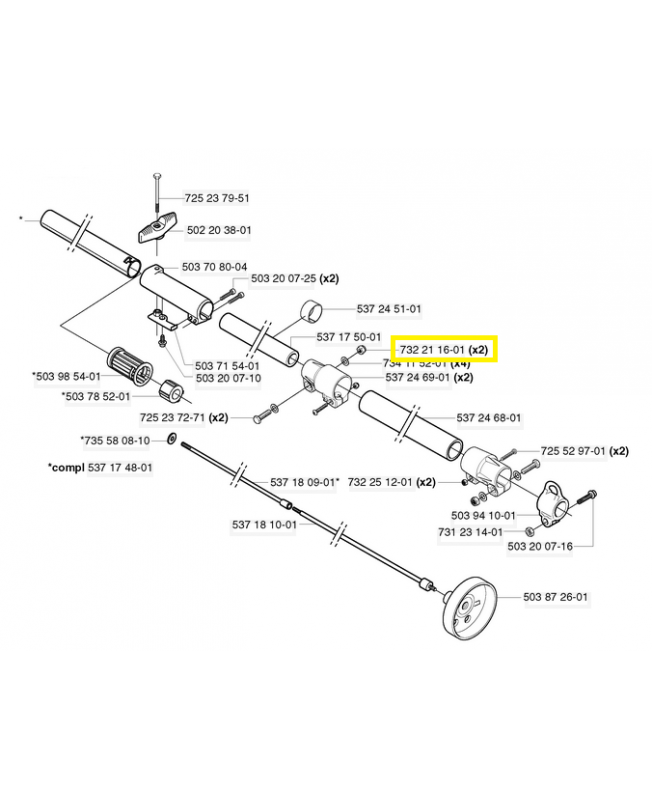Écrou 731231601. Pièce de rechange Husqvarna