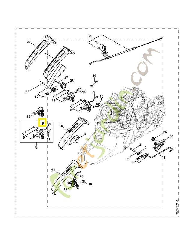 Tringlerie de volet de démarrage 1140-185-1903. Pièce détachée Stihl / Vicking Tringlerie de volet de démarrage 1140-185-1903. Pièce détachée Stihl / Vicking