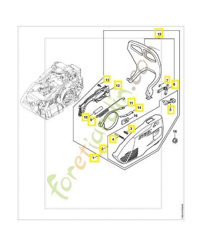 Couvercle de pignon complet 1146-640-1700. Pièce de rechange Sithl / Vicking