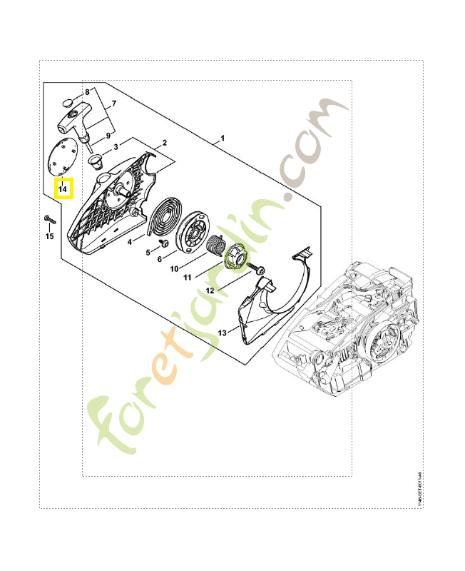 Plaque matricule ms 151 tc-e 1146-967-1502. Pièce détachée Stihl / Vicking