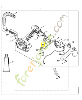 Tringlerie des gaz 1146-182-1504. Pièce de rechange Sithl / Vicking