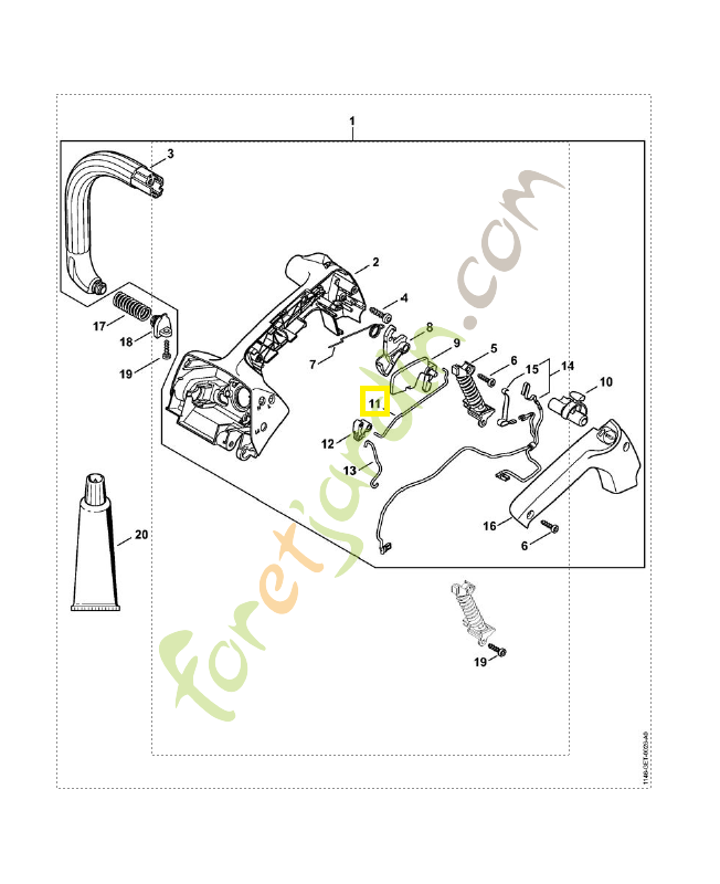 Tringlerie des gaz 1146-182-1504. Pièce de rechange Sithl / Vicking Tringlerie des gaz 1146-182-1504. Pièce de rechange Sithl / Vicking