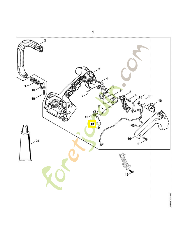Tringle des gaz 1146-182-1503. Pièce de rechange Sithl / Vicking Tringle des gaz 1146-182-1503. Pièce de rechange Sithl / Vicking