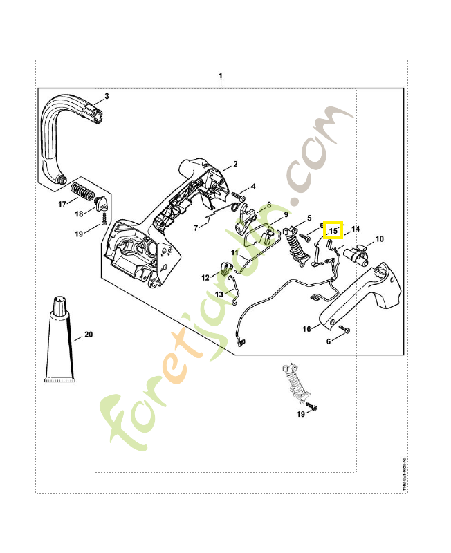 Ressort connexion 1129-442-1600. Pièce de rechange Sithl / Vicking