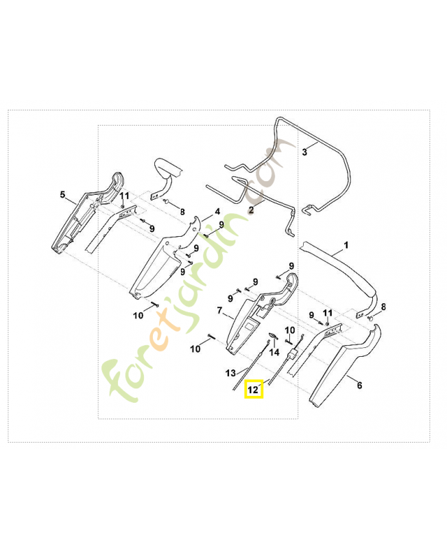 Câble de commande traction 6340-700-7510. Pièce de rechange Sithl / Vicking