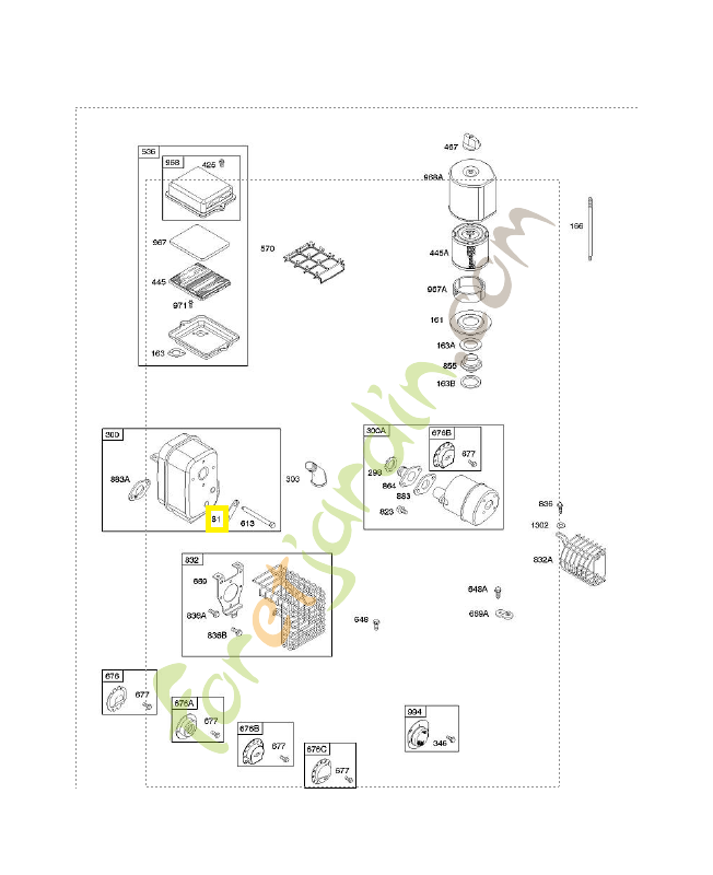 691179 Frein filet vis silencieux 0003-000-0729. Pièce de rechange pour moteur thermique Briggs et Straton