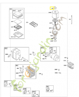 691668 Bouton filtre a air 0003-000-0893. Pièce de rechange pour moteur thermique Briggs et Straton