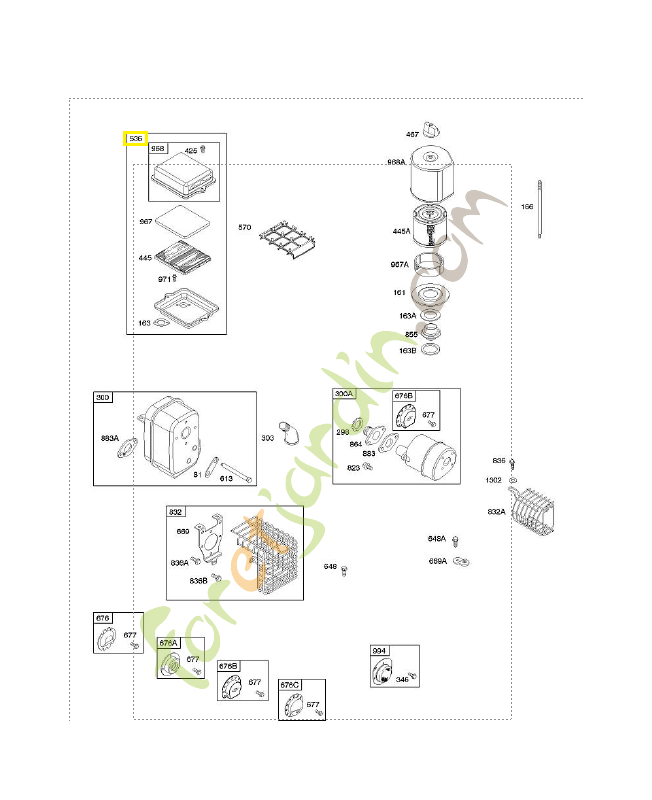 494279 Filtre air 0003-000-0230. Pièce de rechange pour moteur thermique Briggs et Straton