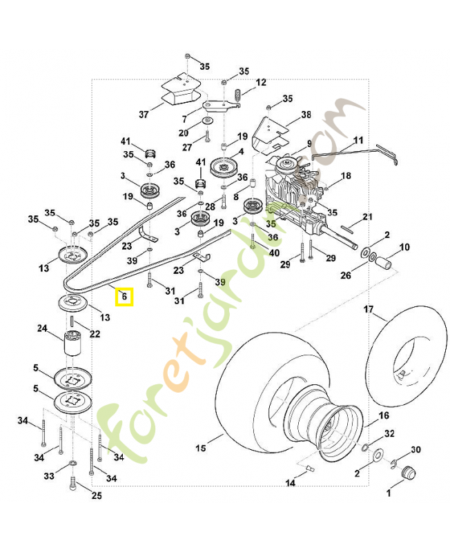 Courroie traction 6170-704-2120. Pièce de rechange Sithl / Vicking