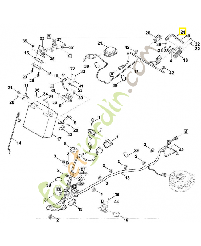 Élément de commande 6170-703-4400. Pièce de rechange Sithl / Vicking