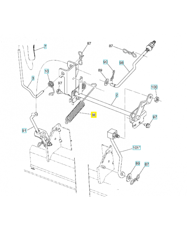 Ressort de relevage de coupe 532410710. Pièce de rechange Husqvarna