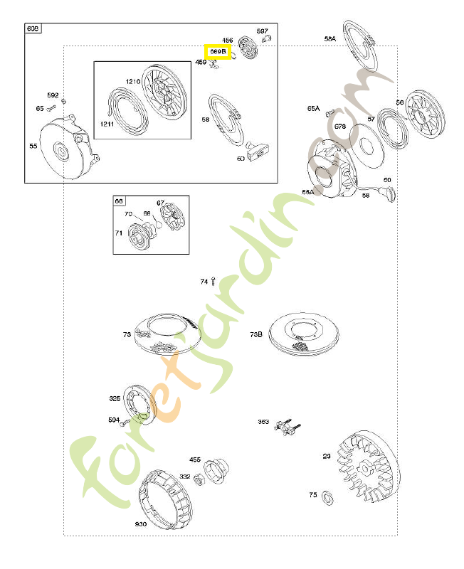 691855 Ressort de friction 0003-000-0973. Pièce de rechange pour moteur thermique Briggs et Straton
