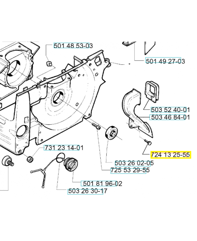Vis 724132555. Pièce de rechange Husqvarna Vis 724132555. Pièce de rechange Husqvarna