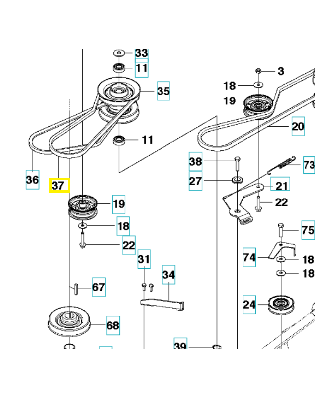 courroie 589561701. Pièce de rechange Husqvarna
