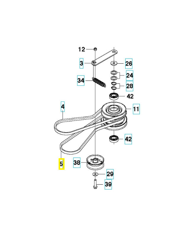 Courroie husqvarna 589562201. Pièce détachée Husqvarna