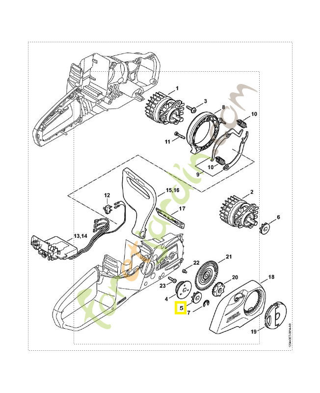 Pignon 1/4" p 6d 1254-642-1200. Pièce détachée Stihl / Vicking