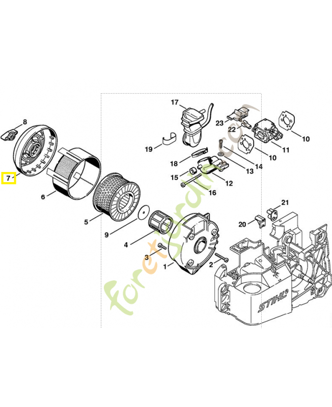 Couvercle de filtre 4221-140-1000. Pièce de rechange Sithl / Vicking