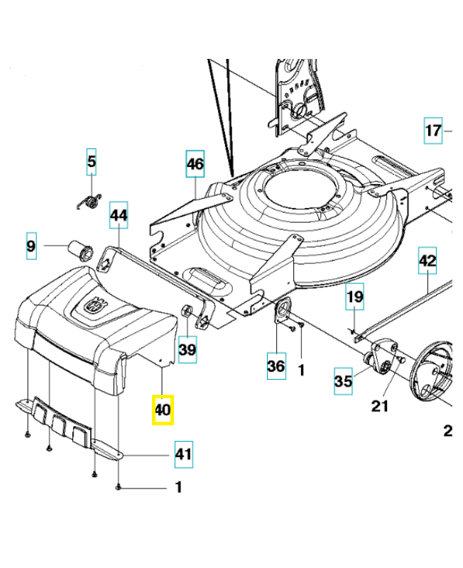 capot avant complet 583901801. Pièce de rechange Husqvarna