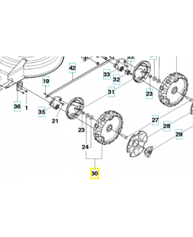 Roue complète 584611601. Pièce de rechange Husqvarna