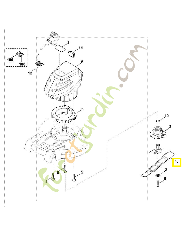 Lame 6338-702-0130. Pièce détachée Stihl / Vicking