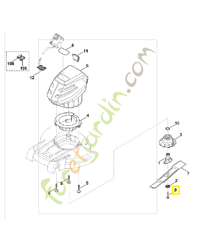 Vis six pans 3/8 x 2-1/4 9008-319-9028. Pièce de rechange Sithl / Vicking