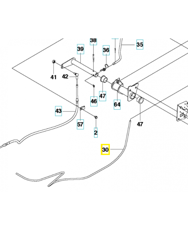 Câble 544301704 . Pièce de rechange Husqvarna