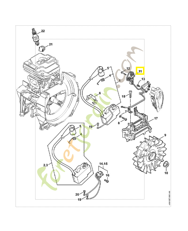 Appareil de distribution 4147-430-1003. Pièce détachée Stihl / Vicking
