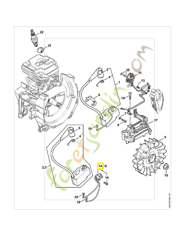 Faisceau de câbles 4147-440-3004. Pièce détachée Stihl / Vicking