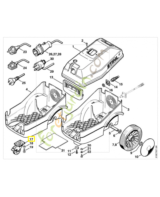 Roulette 4706-790-5900. Pièce détachée Stihl / Vicking