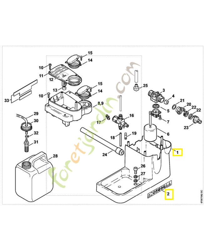 Réservoir d'eau tampon 4752-670-6001. Pièce détachée Stihl / Vicking