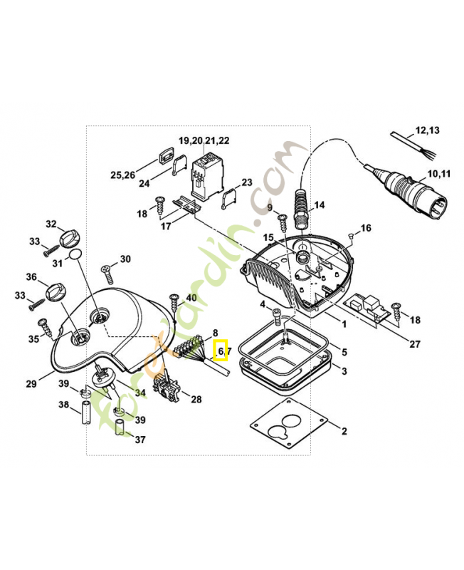 Câble avec broche 4747-440-0302. Pièce détachée Stihl / Vicking