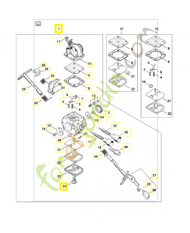 Carburateur 1139/22 1139-120-0624. Pièce détachée Stihl / Vicking