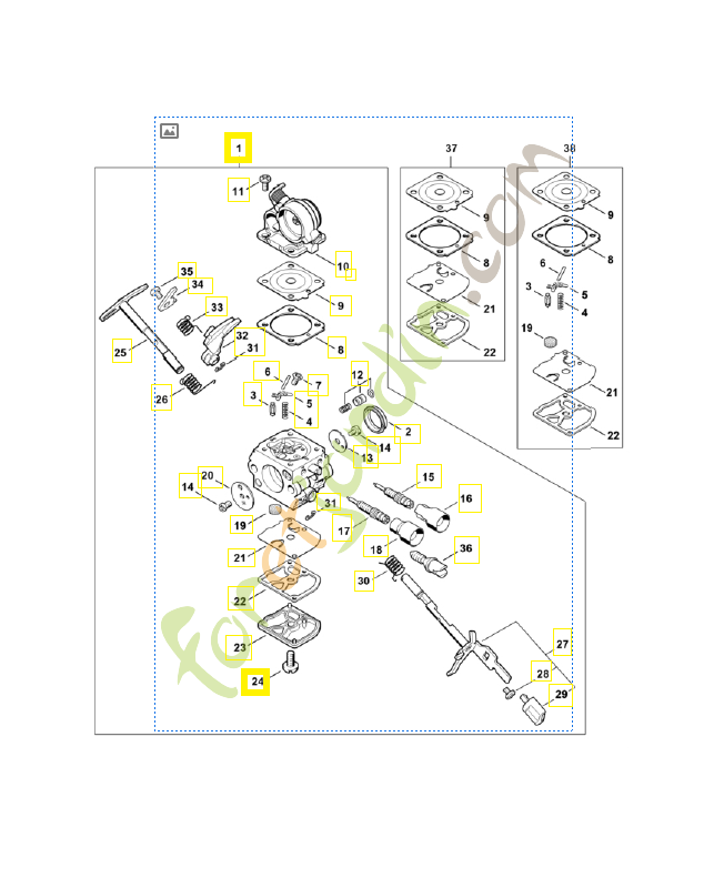 Carburateur 1139/22 1139-120-0624. Pièce détachée Stihl / Vicking Carburateur 1139/22 1139-120-0624. Pièce détachée Stihl / Vicking