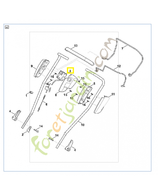 Interrupteur homme mort 6338-430-0426. Pièce détachée Stihl / Vicking