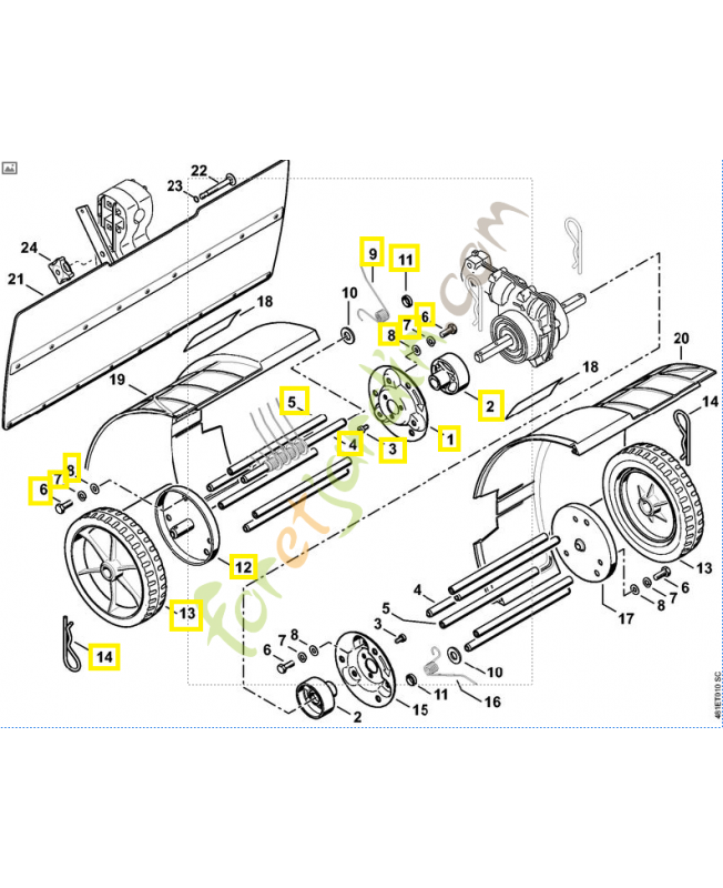 Démousseur droite 4601-740-4702. Pièce détachée Stihl / Vicking
