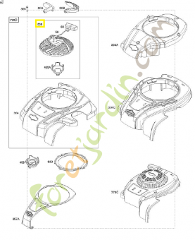 593959 démarreur a rappel 0003-000-3113. Pièce détachée pour moteur thermique Briggs et Straton