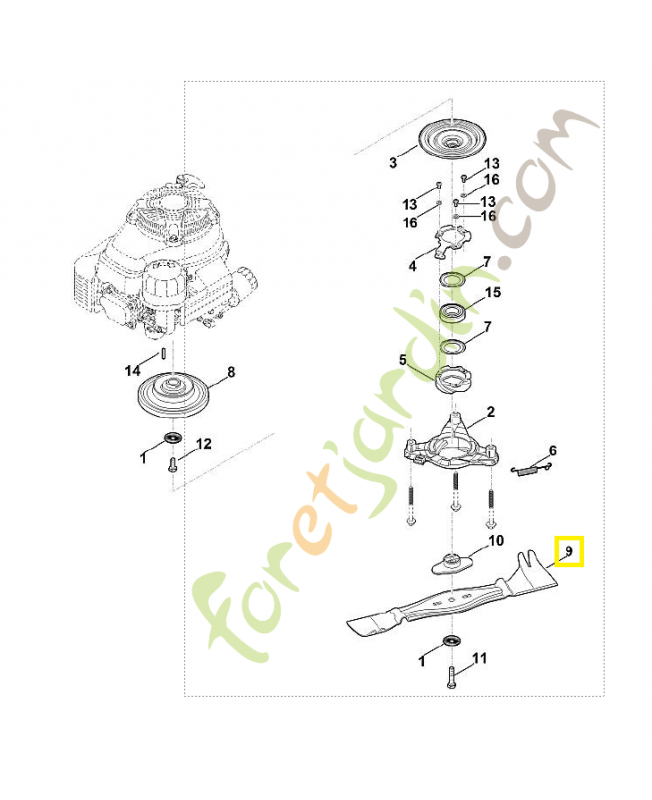 Lame 54cm mb 756yc/ys 6378-702-0100. Pièce de rechange Sithl / Vicking